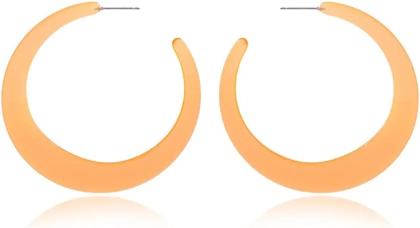 Retro Minimalist Acrylic C Shape Earrings Bohemia Statement Leopard Semicircle Hoops Acrylic Resin Round Circle Earrings for Women