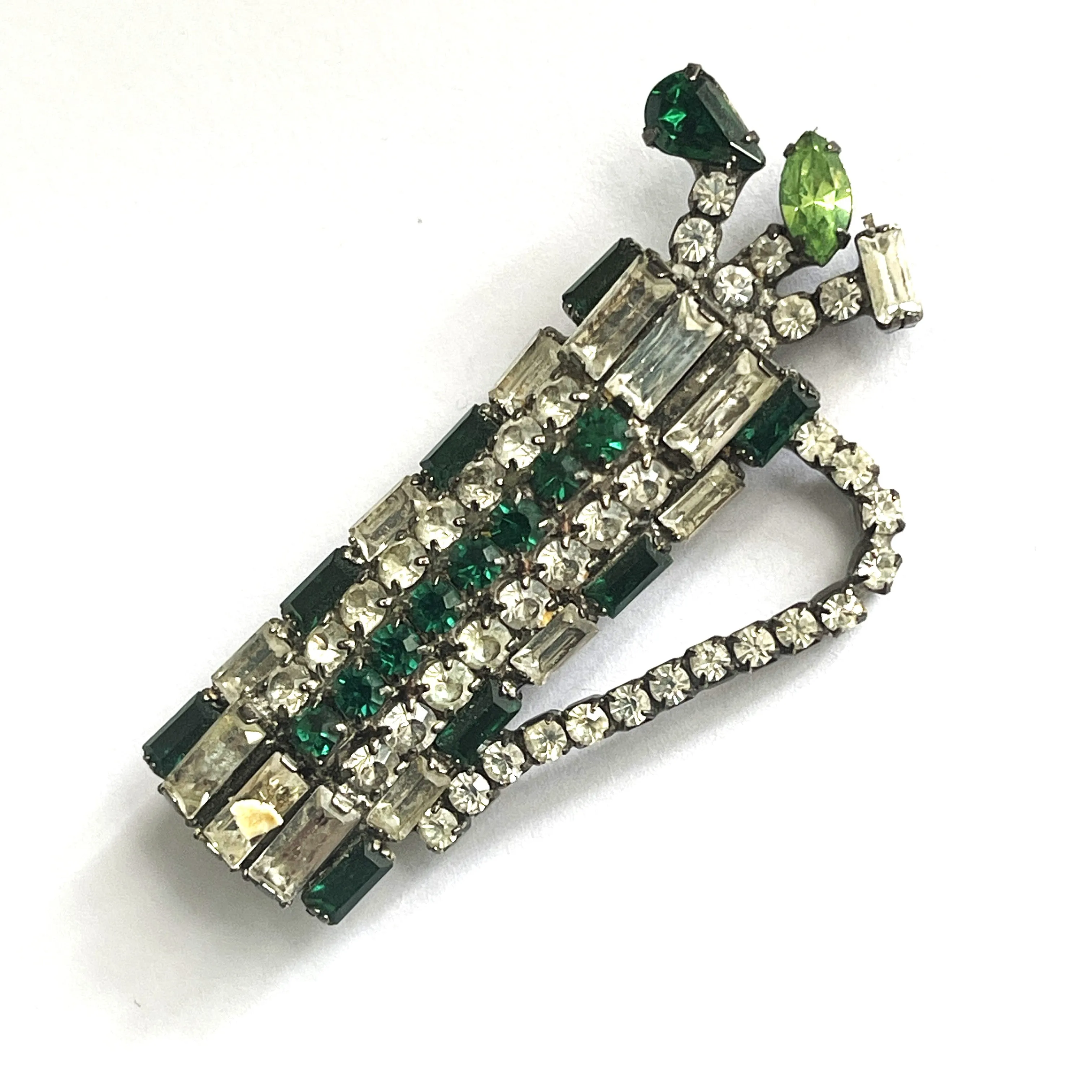 Rhinestone Golfing Vintage Brooch