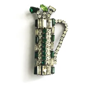 Rhinestone Golfing Vintage Brooch