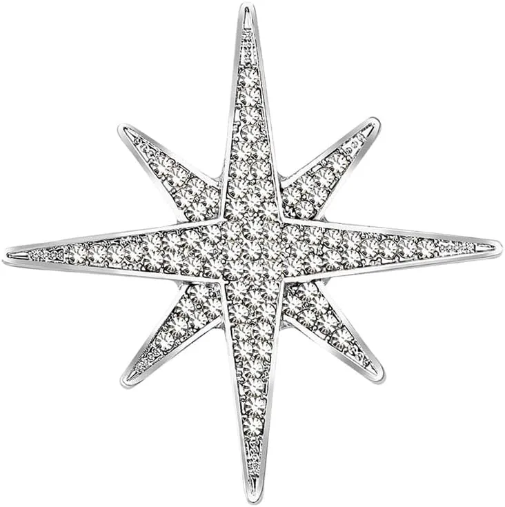Rhinestones Star Brooch Pin for Women Men Simple Sparkly Crystal Corsage Brooches Lapel Pins Dresses Suit Scarf Shawl Clip Bouquet Badge Boutonniere Corsage Accessories