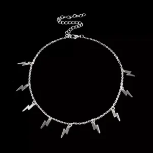 Ride The Lightening Bolt necklace Choker silver or gold charms chain