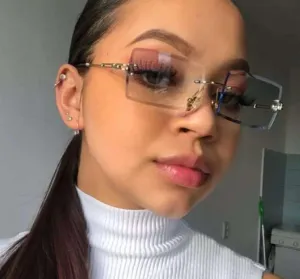 Rimless Square Sun Glasses