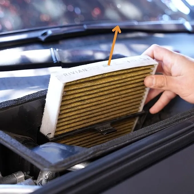 Rivian R1T R1S Cabin Air Filter Replacement HEPA with Activated Carbon - Upgraded Cabin Air Filter Compatible with Rivian R1T & Rivian R1S Gen1 & Gen2 Vehicles 2022 2023 2024 2025 - EveryAmp