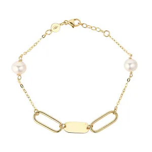 Rocks Paperlink & Freshwater Pearl Bracelet