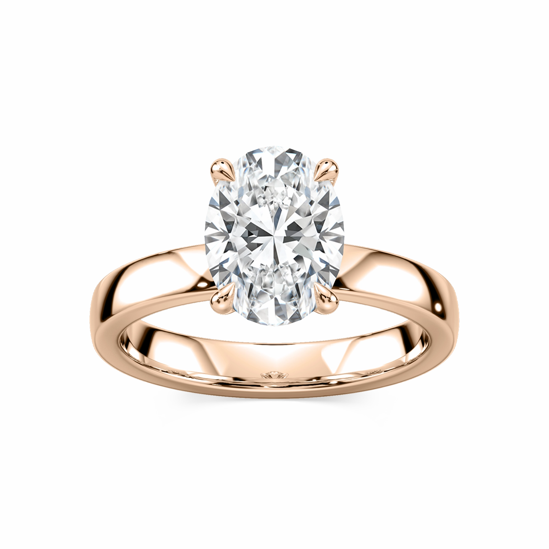 Maya Oval Lab Grown Diamond 3mm Cigar Band Solitaire Engagement Ring Personal Jewelry Popular Trend