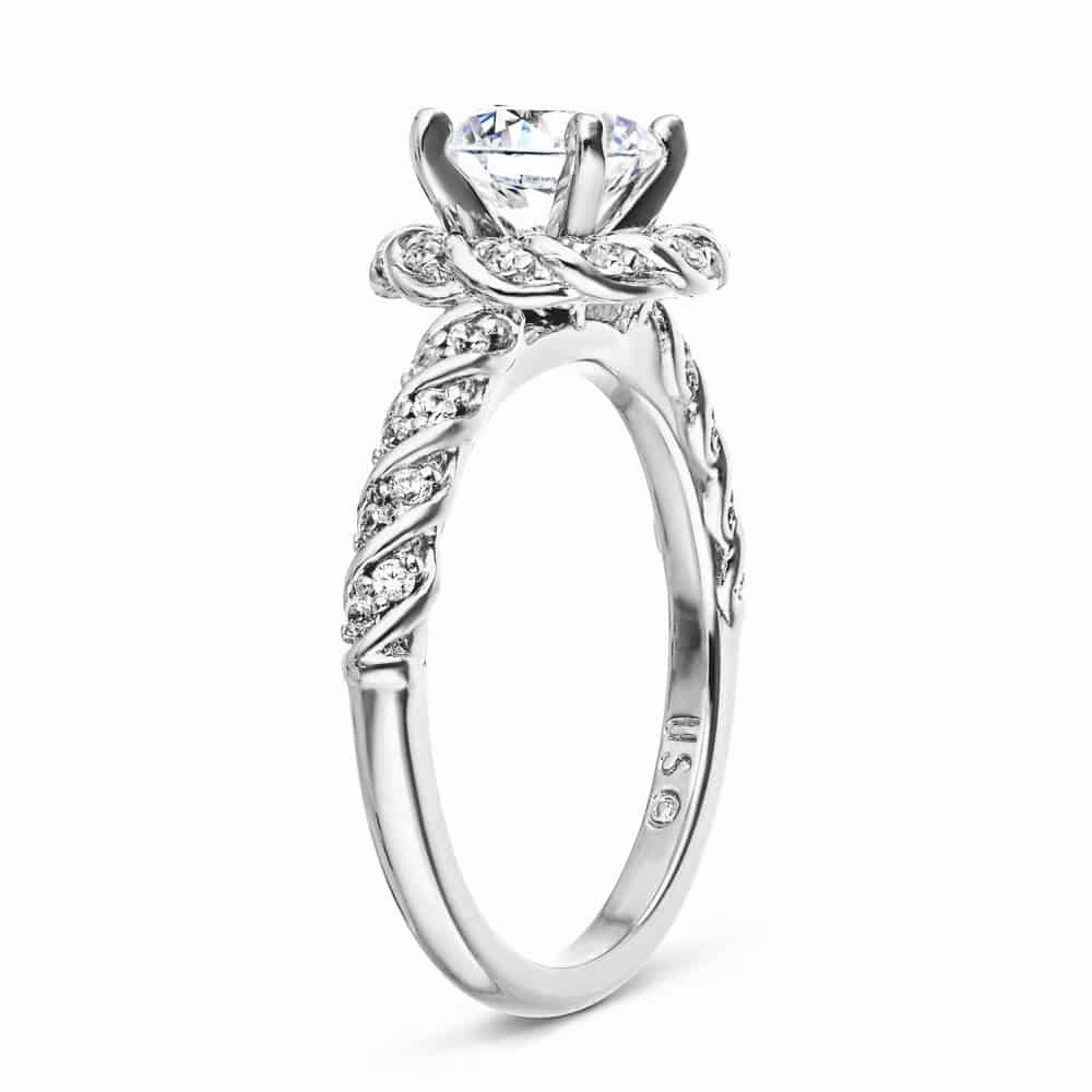 Bold Emblem Simple Keepsake Jasmine Round Lab Grown Diamond Entwined Halo Engagement Ring