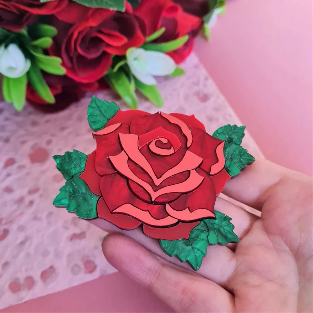 Rose Brooch by Cherryloco Jewellery