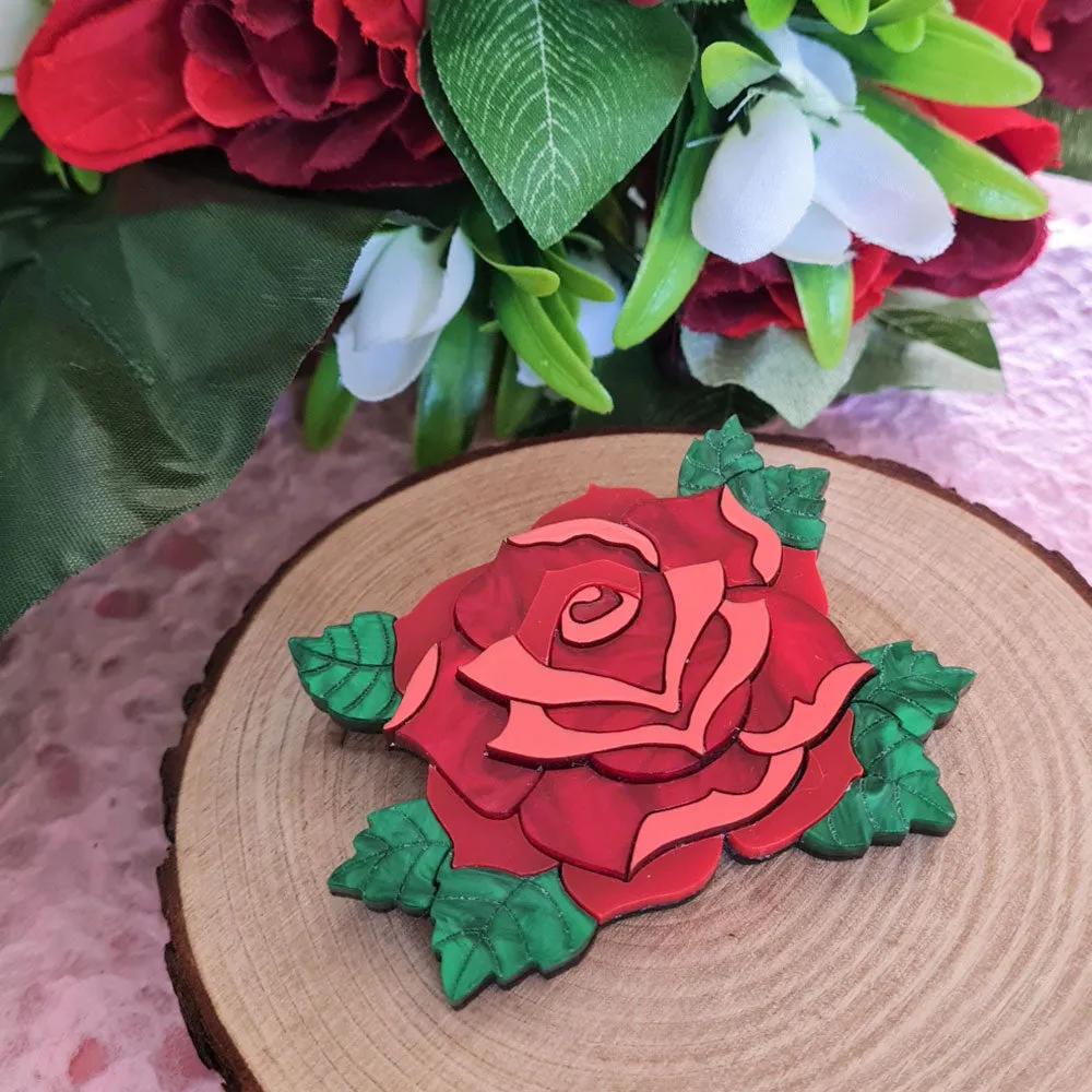 Rose Brooch by Cherryloco Jewellery
