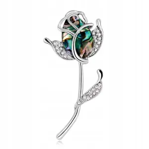 Rose brooch nacre