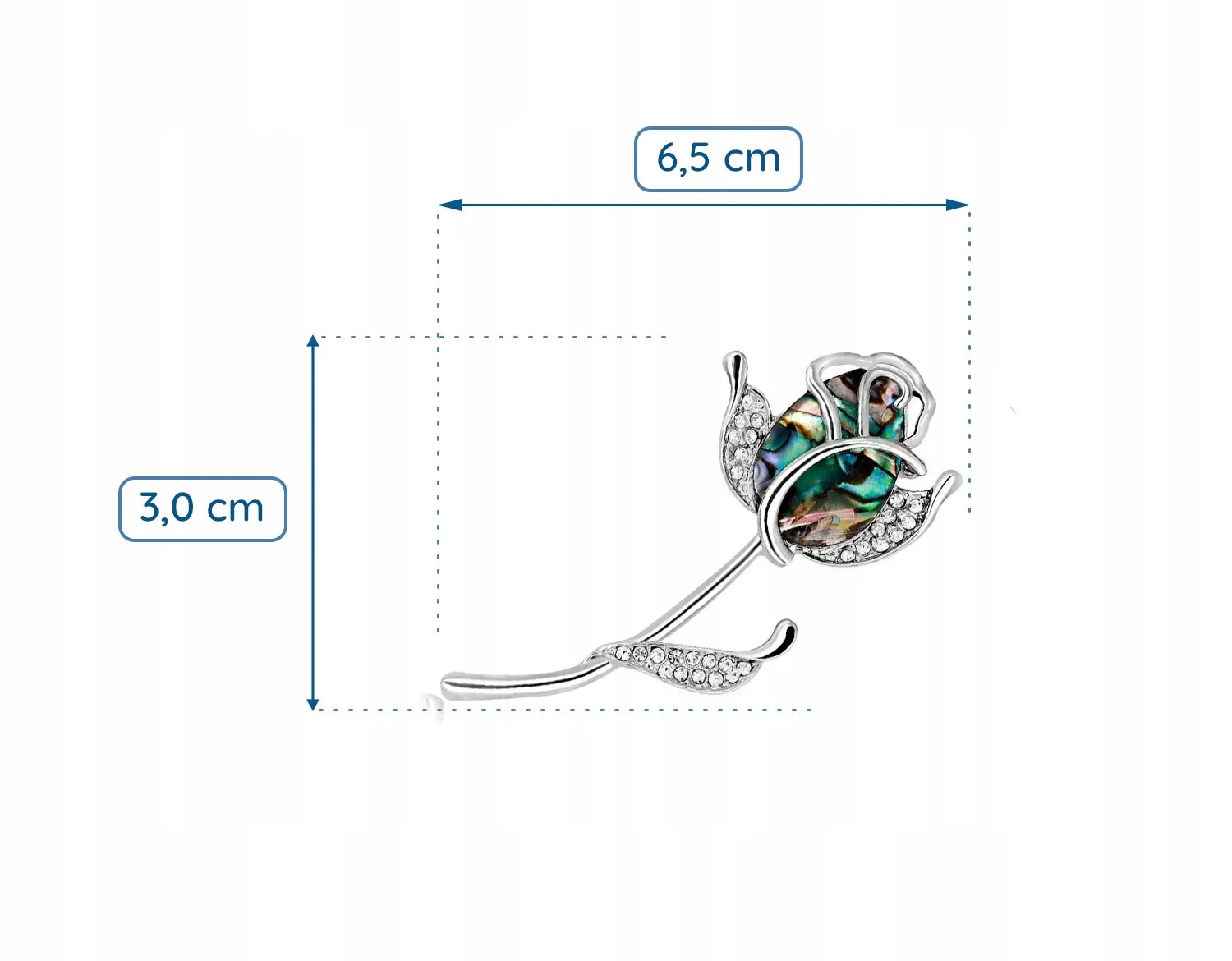 Rose brooch nacre