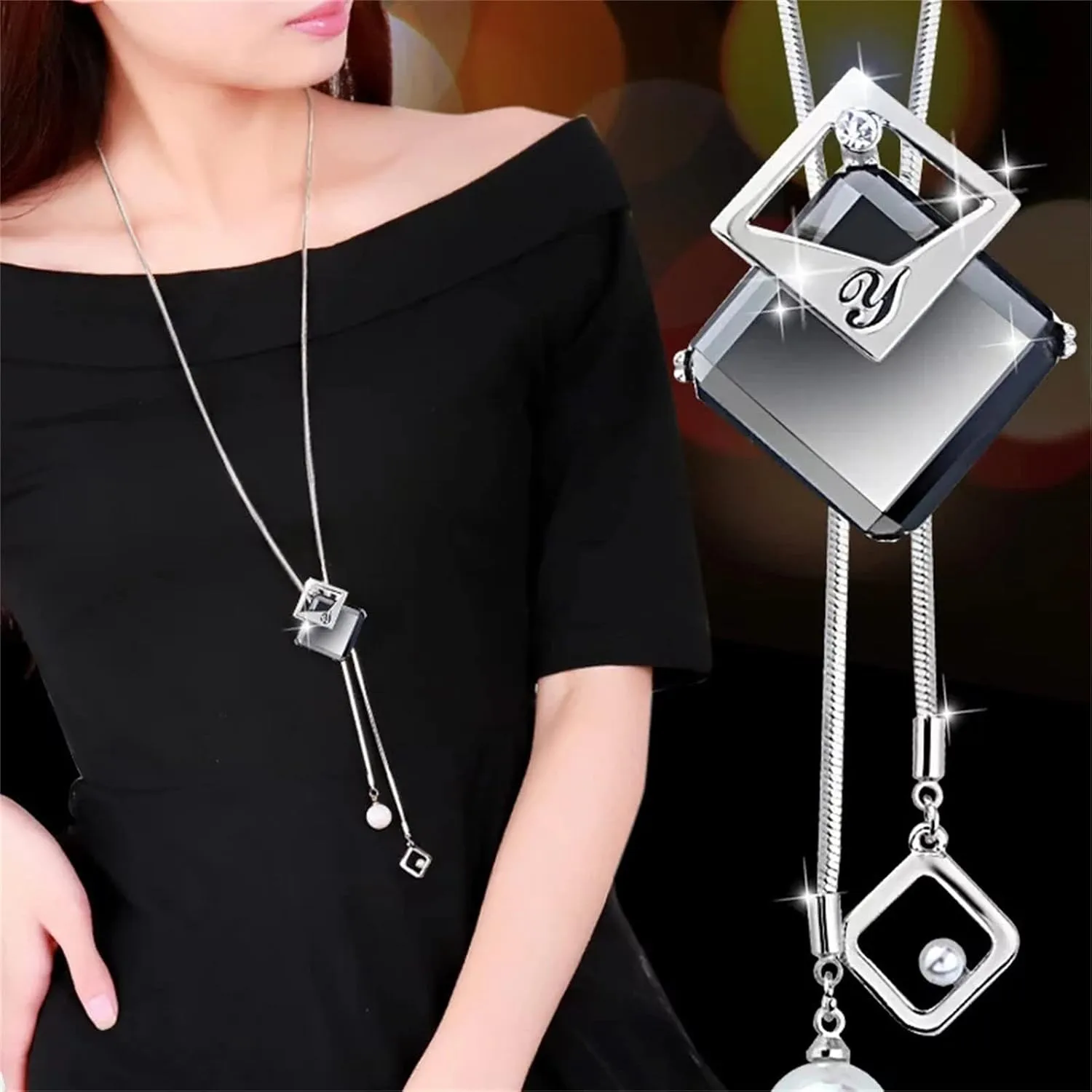 Rose Flower Necklace For Women Sweater Chain Statement Necklace Choker Adjustable Elegant Jewelry Accessories
