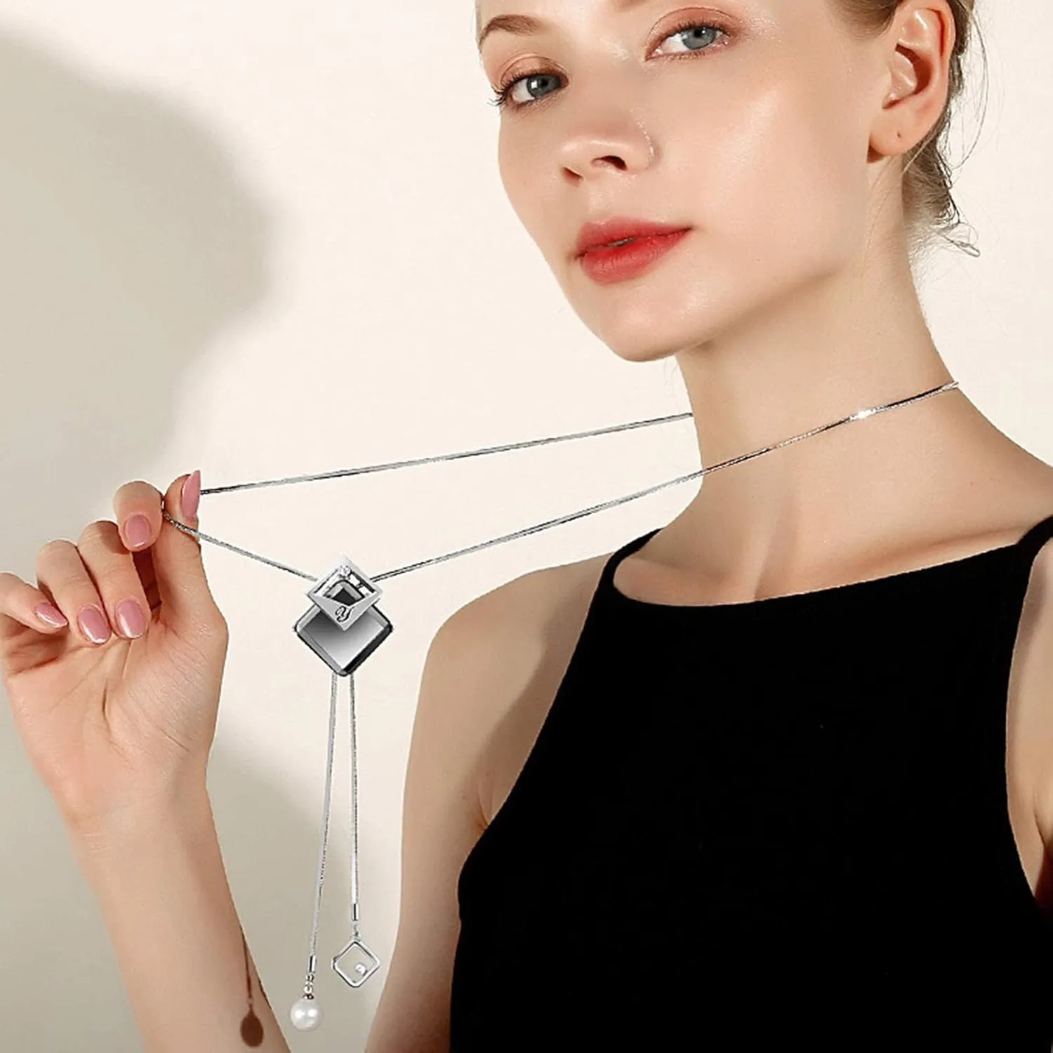 Rose Flower Necklace For Women Sweater Chain Statement Necklace Choker Adjustable Elegant Jewelry Accessories
