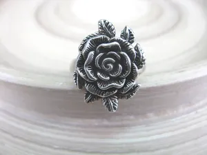 Rose Flower Oxidized 925 Sterling Silver Ring