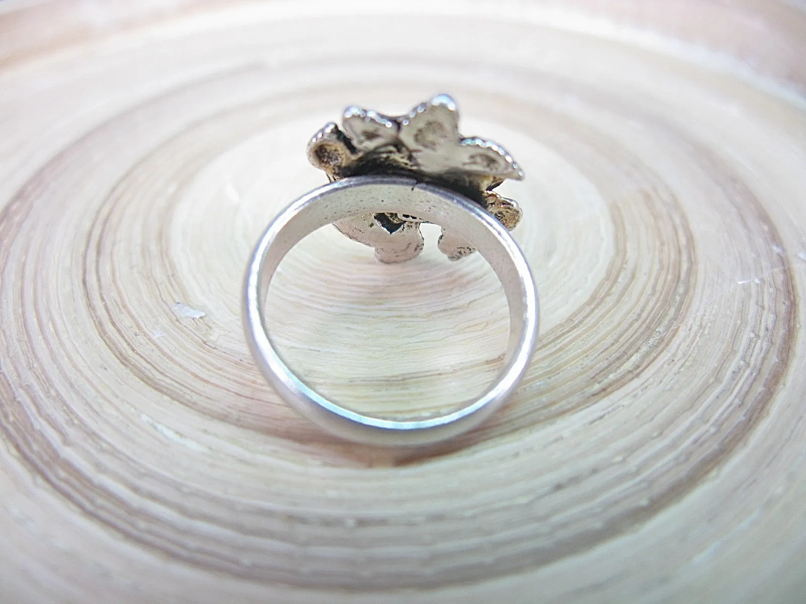 Rose Flower Oxidized 925 Sterling Silver Ring