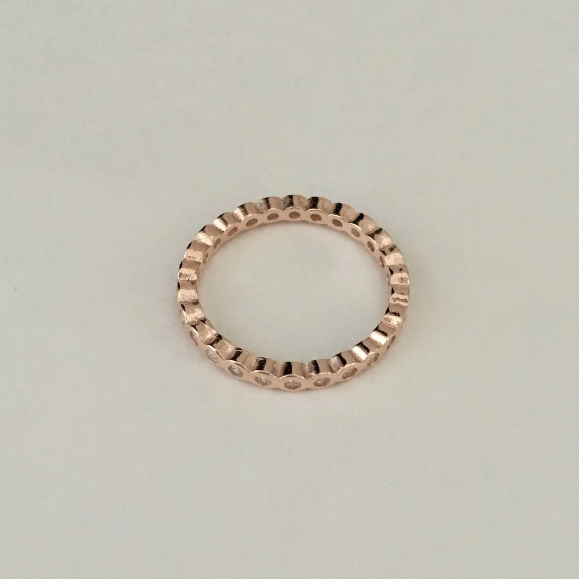 Rose Gold Plated Sterling Silver Eternity CZ Toe Ring, Silver Ring, CZ Band