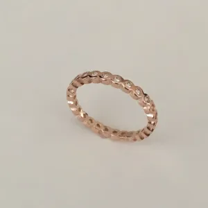 Rose Gold Plated Sterling Silver Eternity CZ Toe Ring, Silver Ring, CZ Band