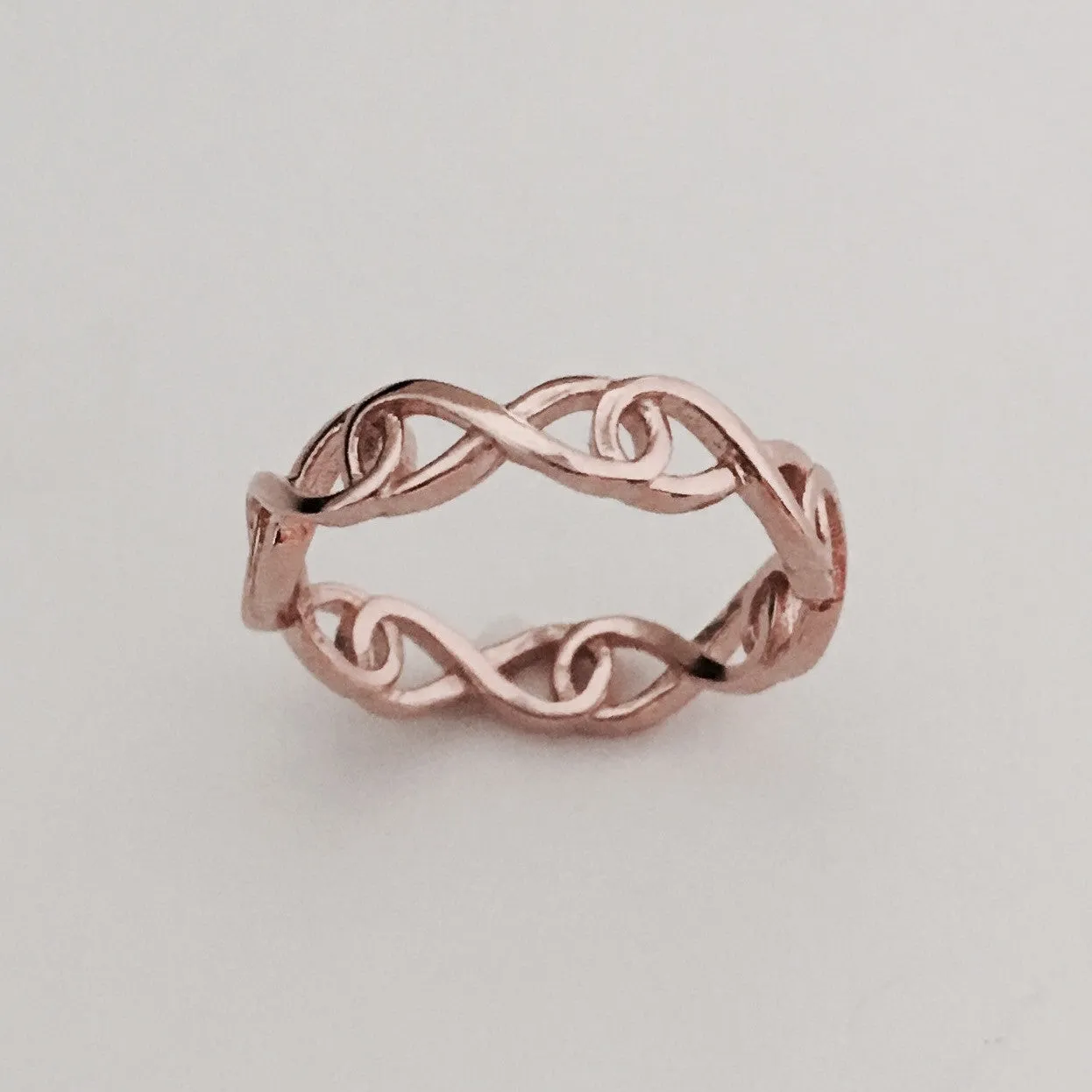 Rose Gold Plated Sterling Silver Wraparound Infinity Ring, Silver Rings, Promise Ring