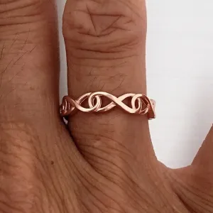 Rose Gold Plated Sterling Silver Wraparound Infinity Ring, Silver Rings, Promise Ring