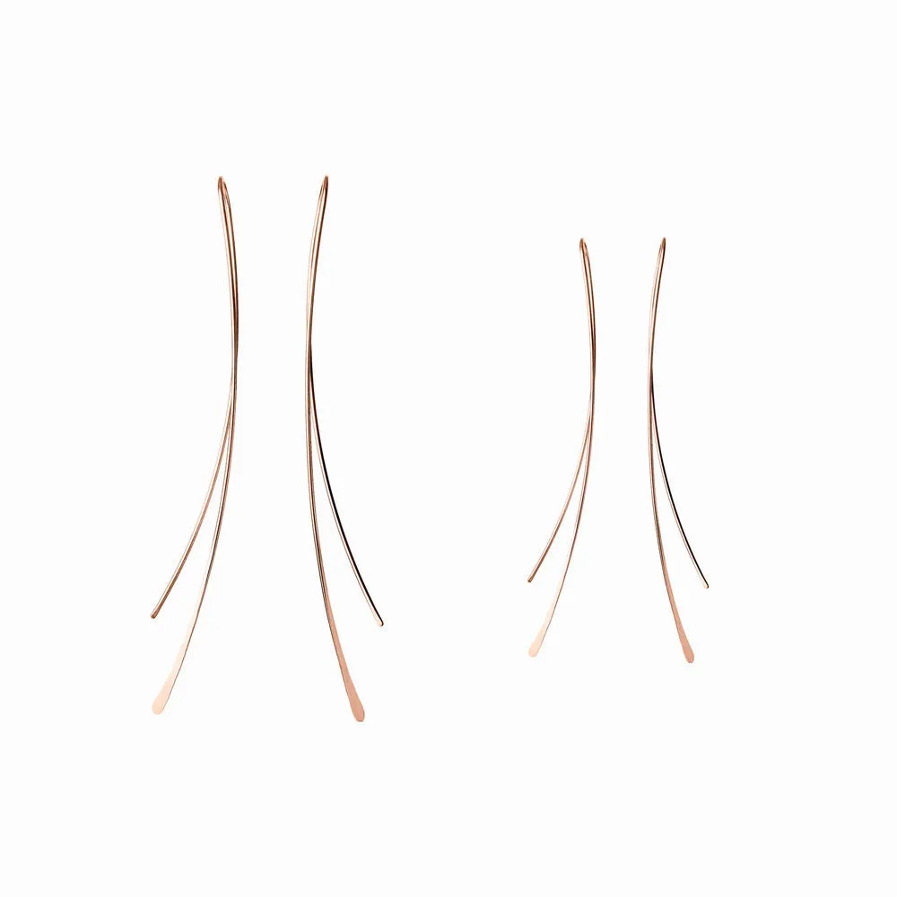 Rose Gold Wisp Threader Earrings
