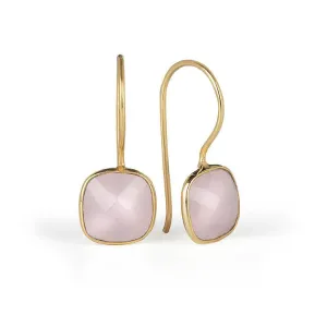 Rose Quartz Earrings | Gold