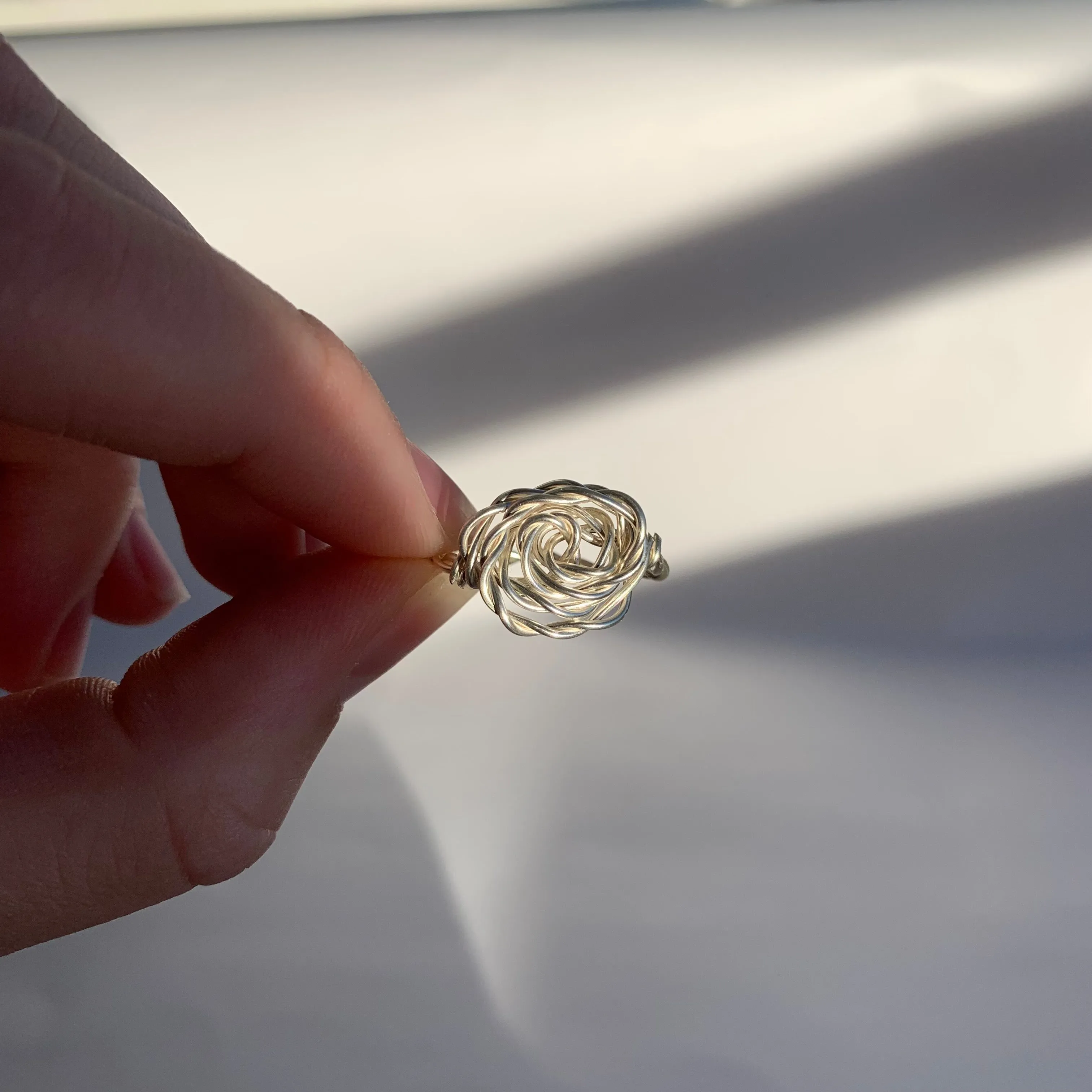 Rose Wire Wrapped Ring