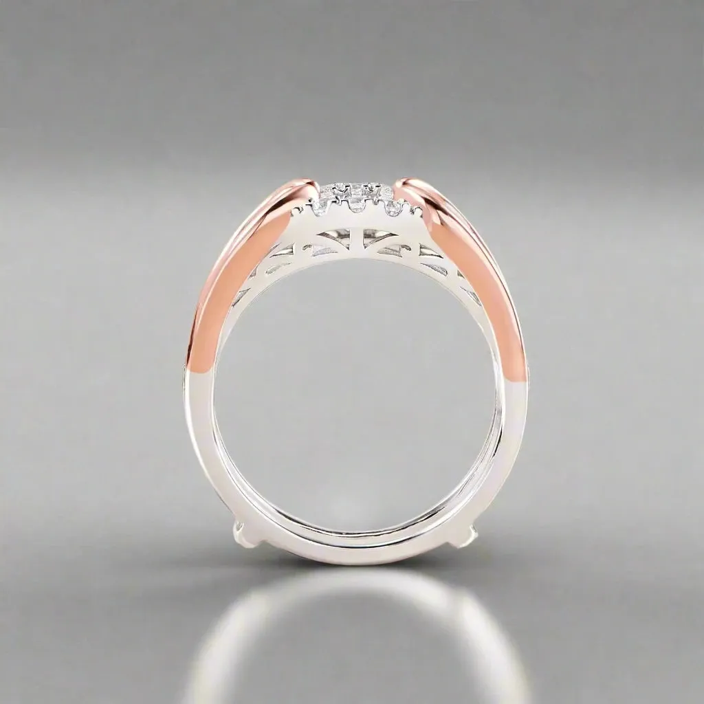 Round Diamond Rose Gold Accent Ring Enhancer