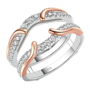 Round Diamond Rose Gold Accent Ring Enhancer