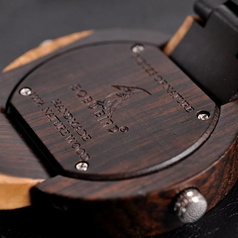 Round Shaped Mechanical Wooden Watch