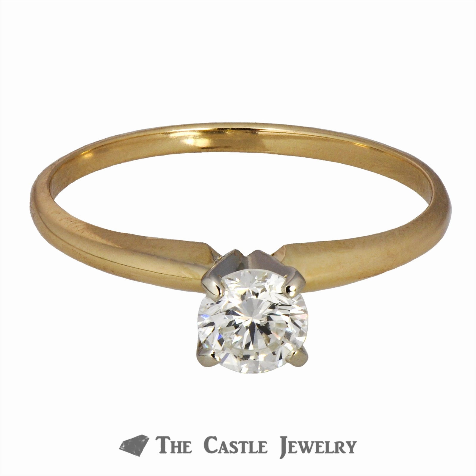 Round Diamond Engagement Ring .50ct SI1/SI2 H 14K Yellow Gold Value Expression Trendy Work