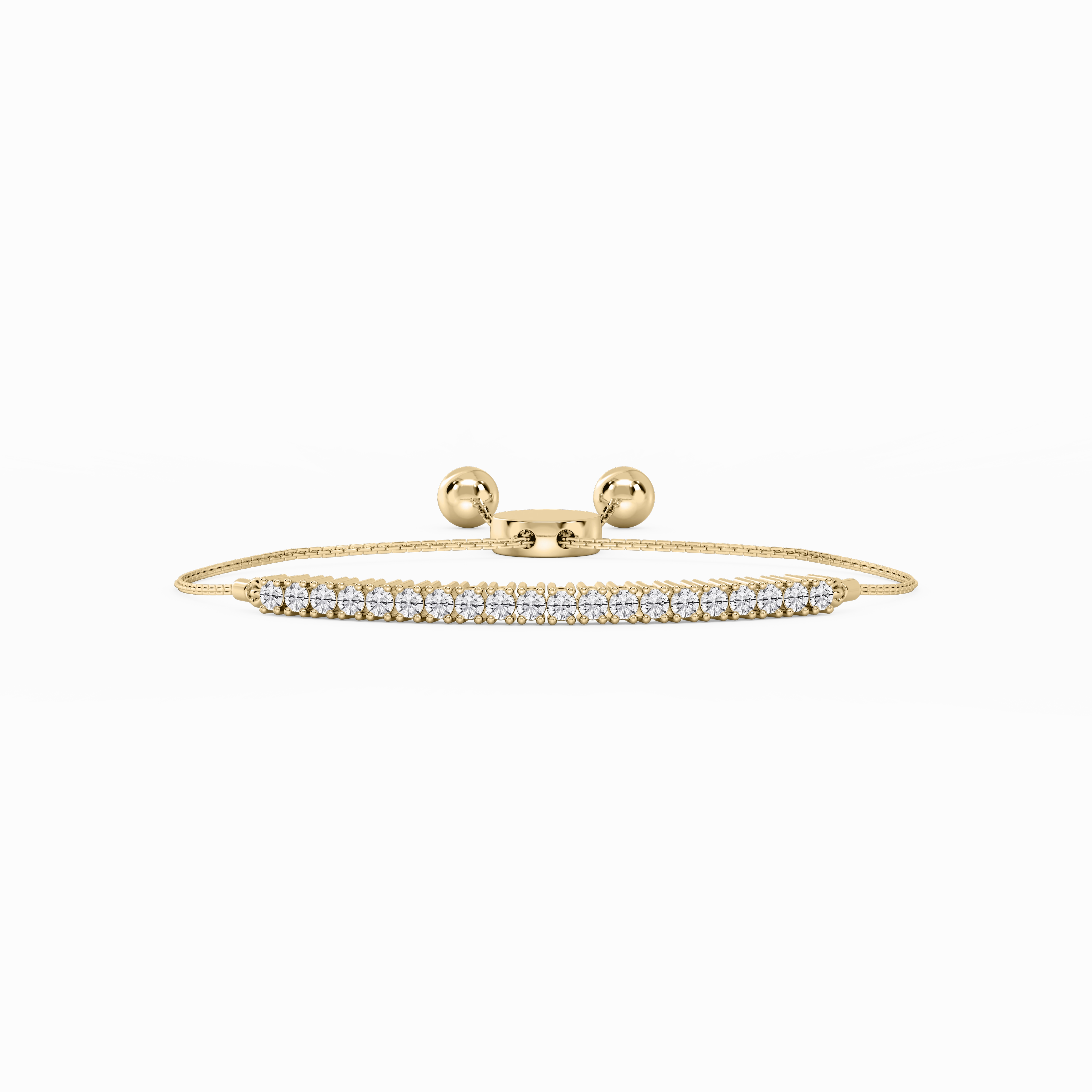 Fitness Friendly Round Lab Grown Diamond Adjustable Bolo Bracelet