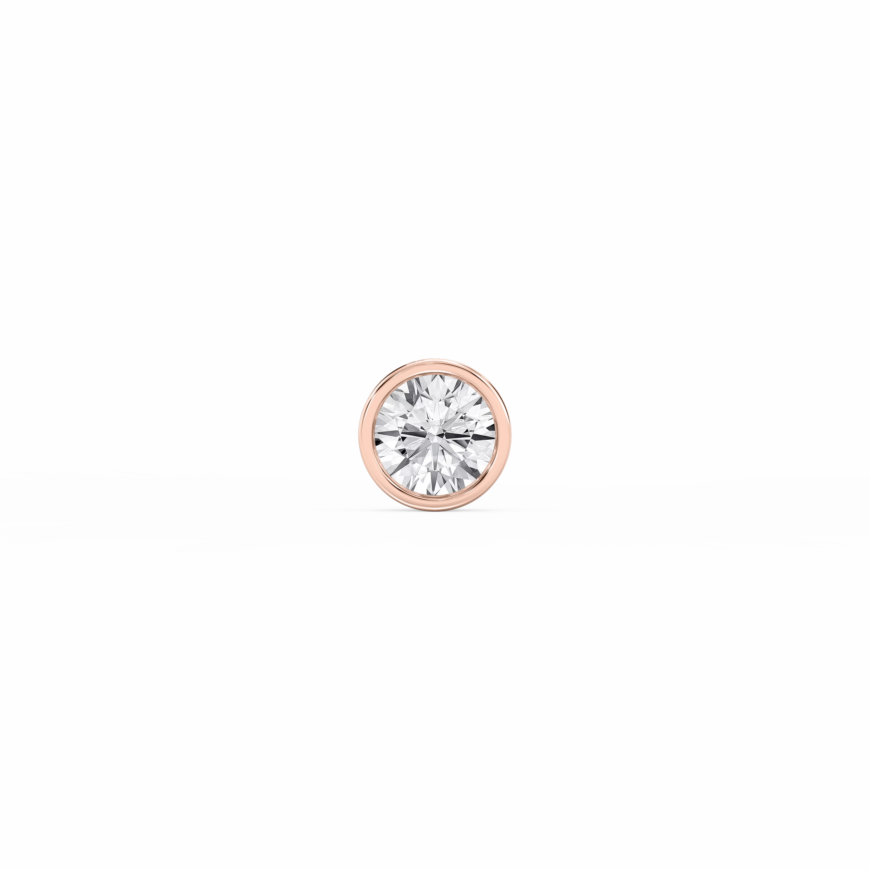 Spiral Adornment Round Lab Grown Diamond Bezel Set Single Stud Earring