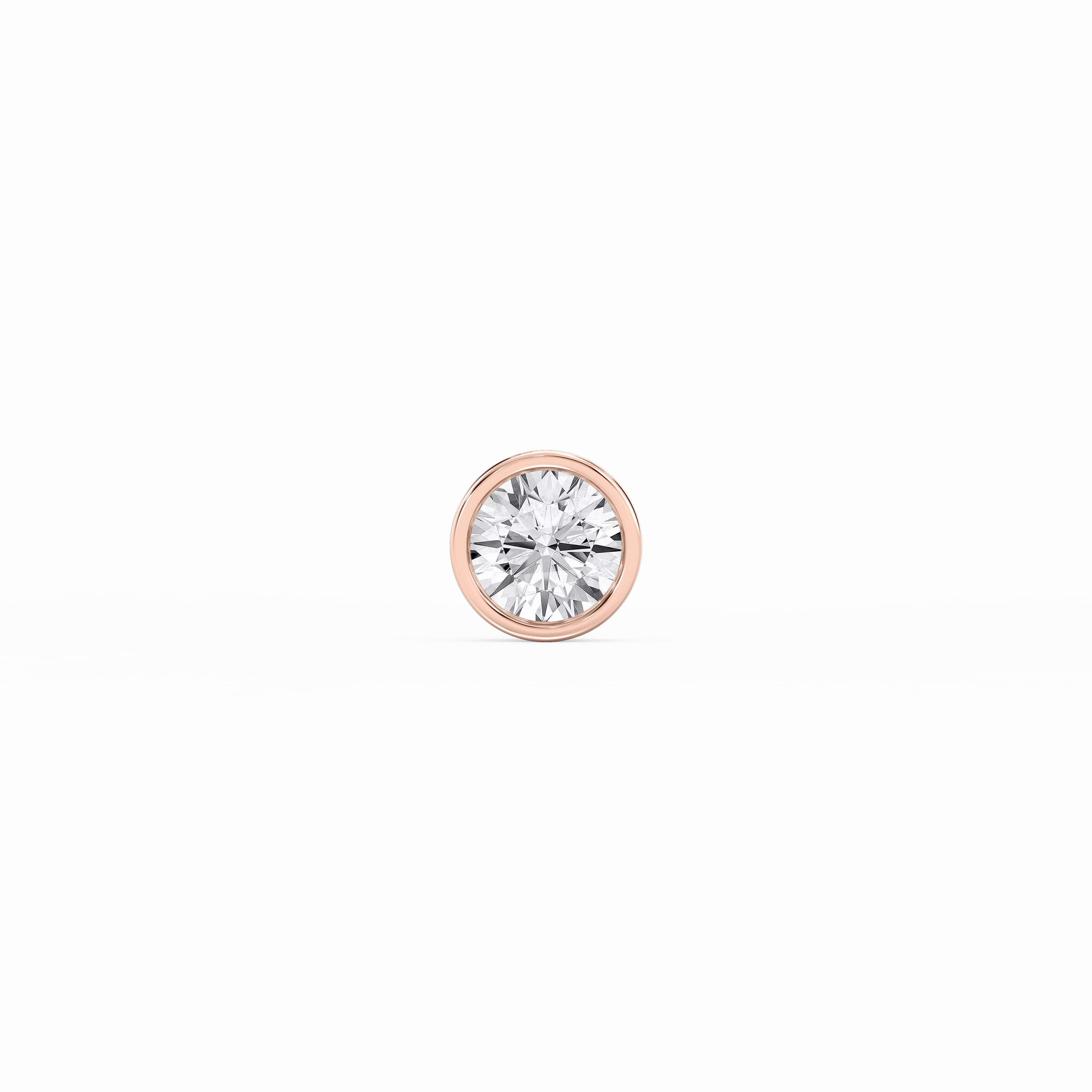 Everyday Accent Round Lab Grown Diamond Bezel Set Single Stud Earring