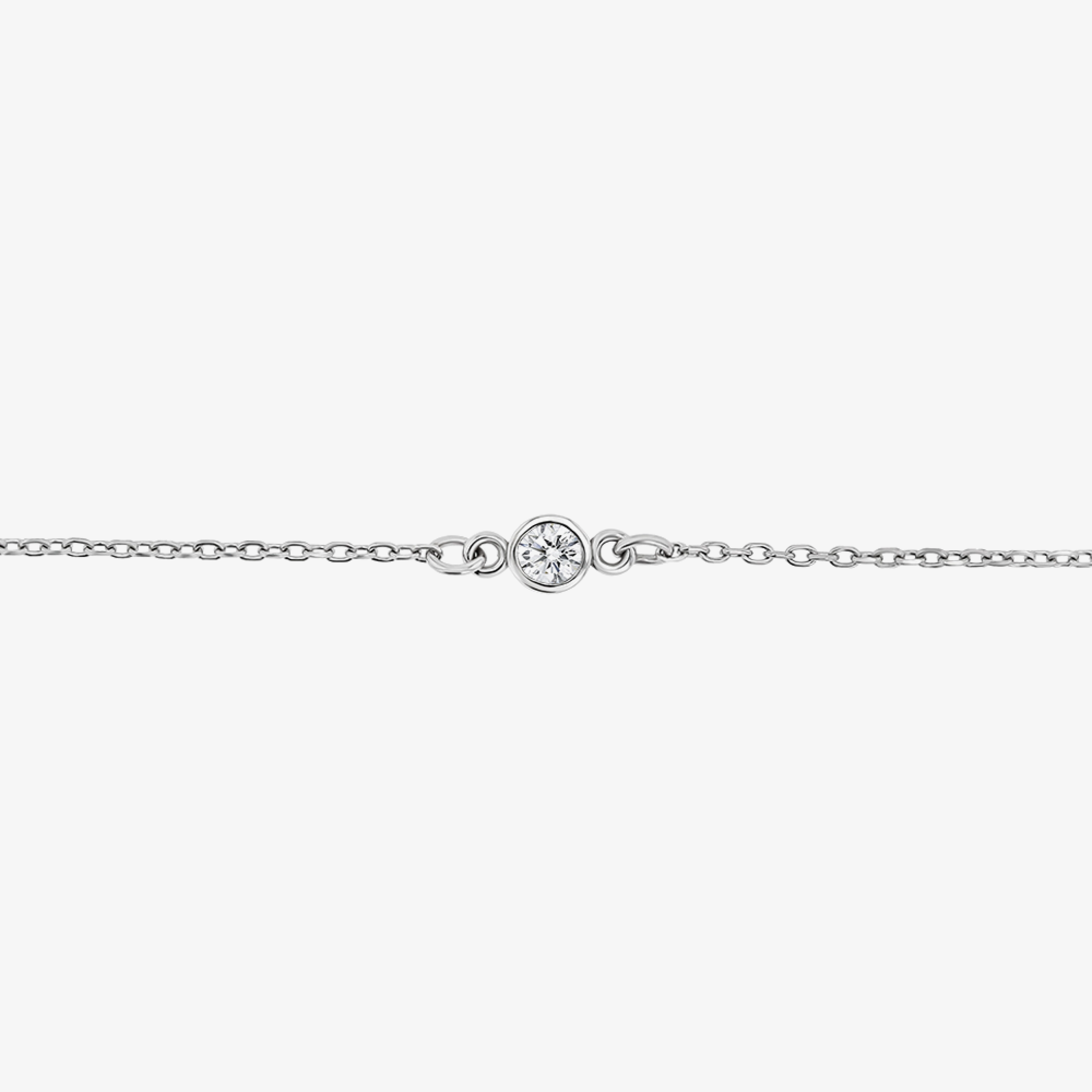 Good Blends Grade A Round Lab Grown Diamond Bezel Set Solitiare Chain Bracelet  - 7 Inches