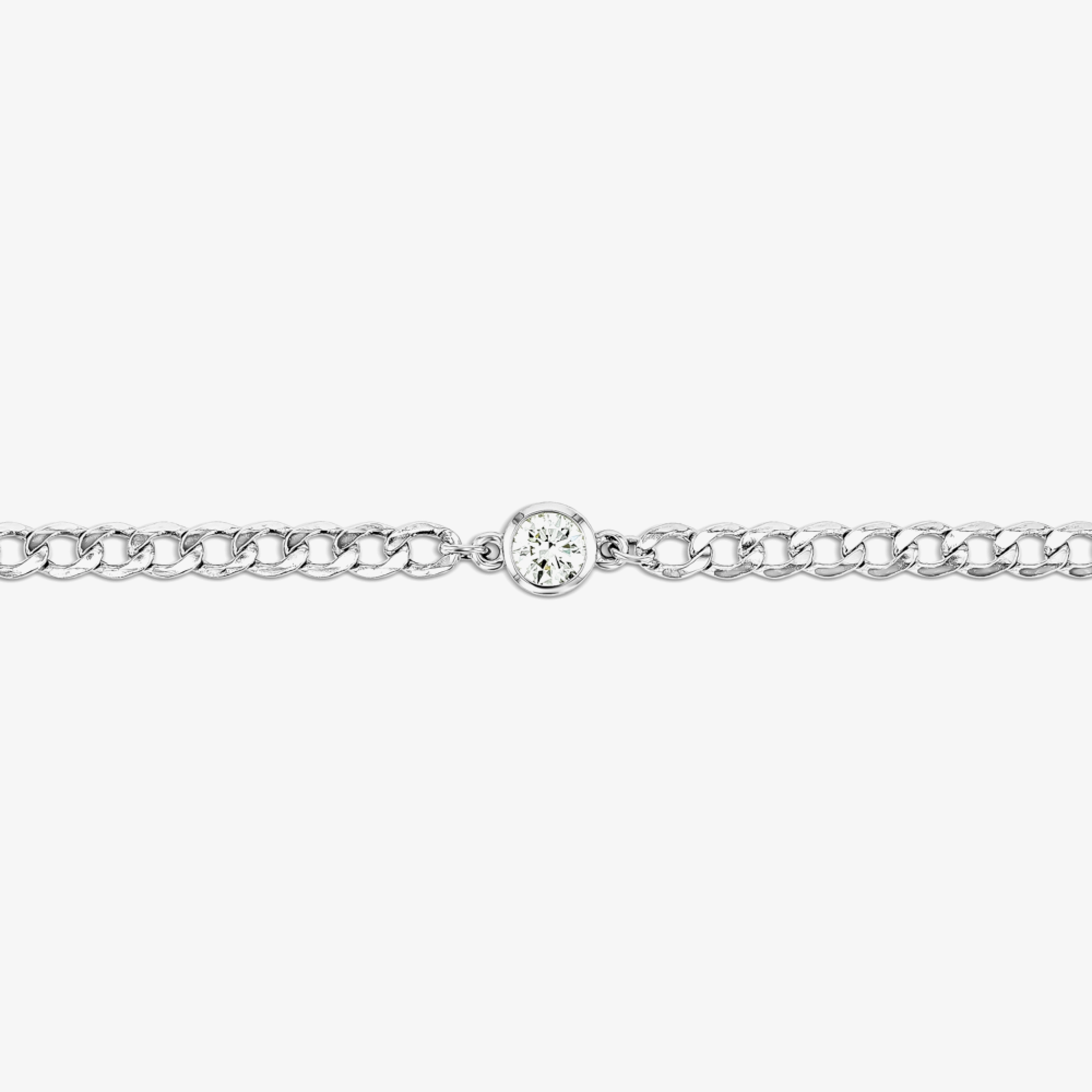 Significant Fusions Round Lab Grown Diamond Curb Chain Bracelet  - 7 Inches