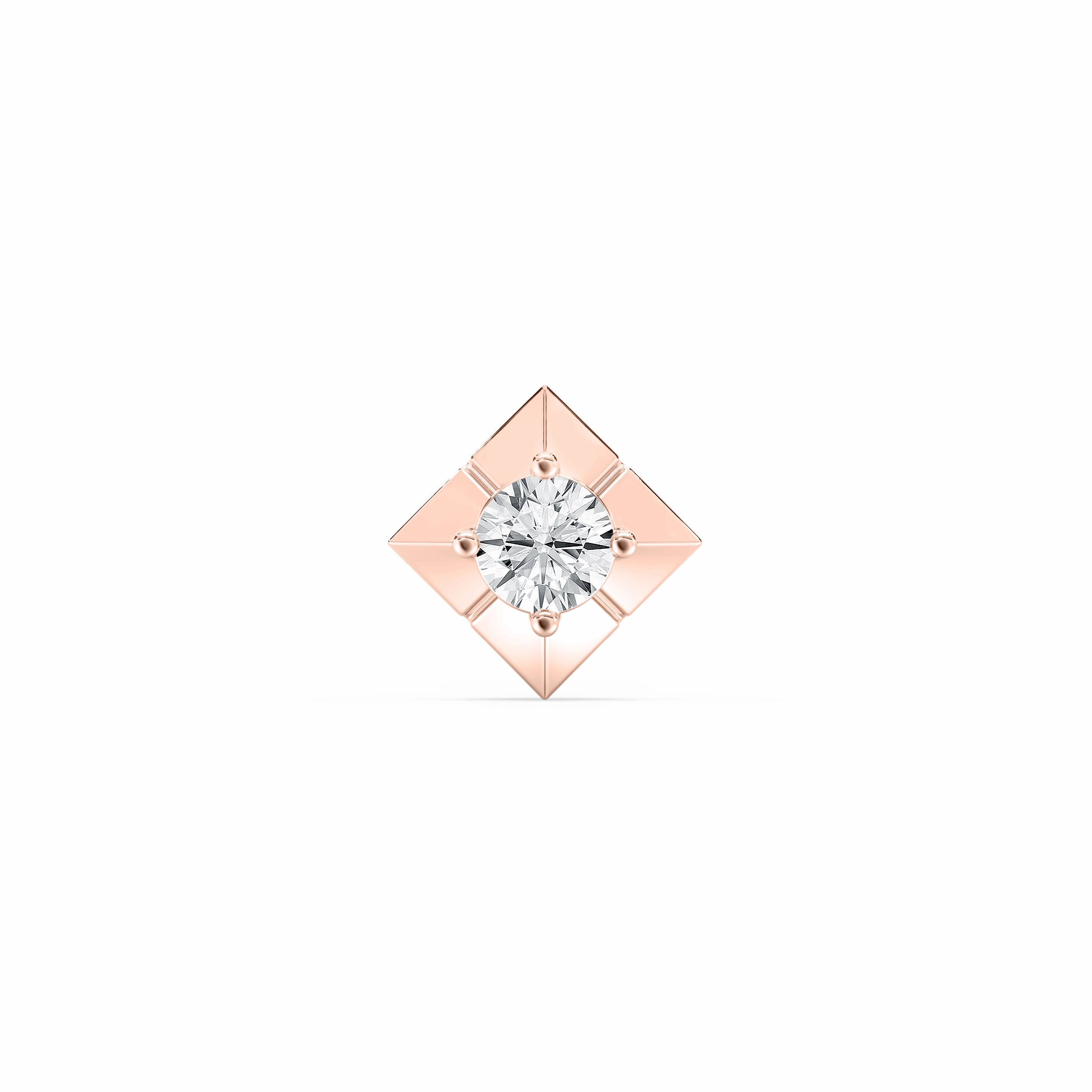 Round Lab Grown Diamond Four Prong Single Stud Earring Gorgeous Embellishment