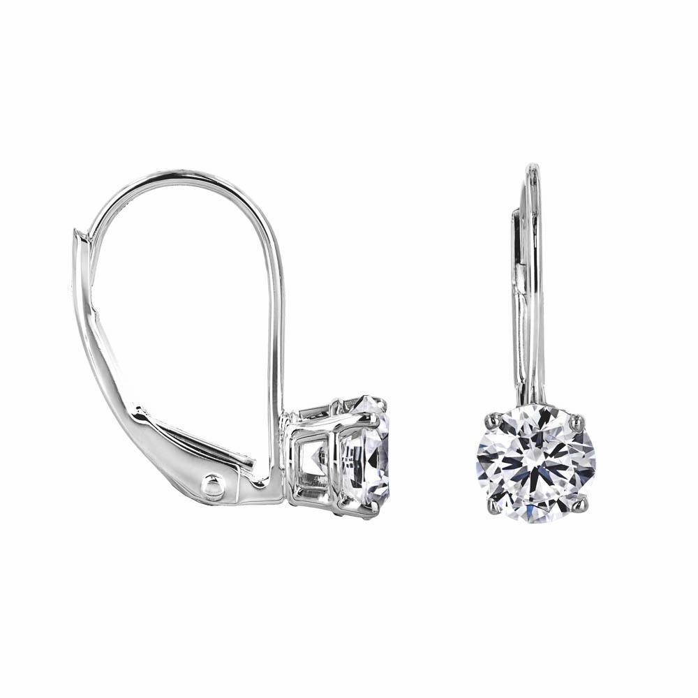 Attractive Style Sparkling look Round Lab Grown Diamond Leverback Basket Drop Earrings