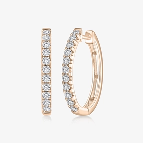 Round Lab Grown Diamond Traditional Oval-Shaped Hoop Earrings Decorative design Business Item