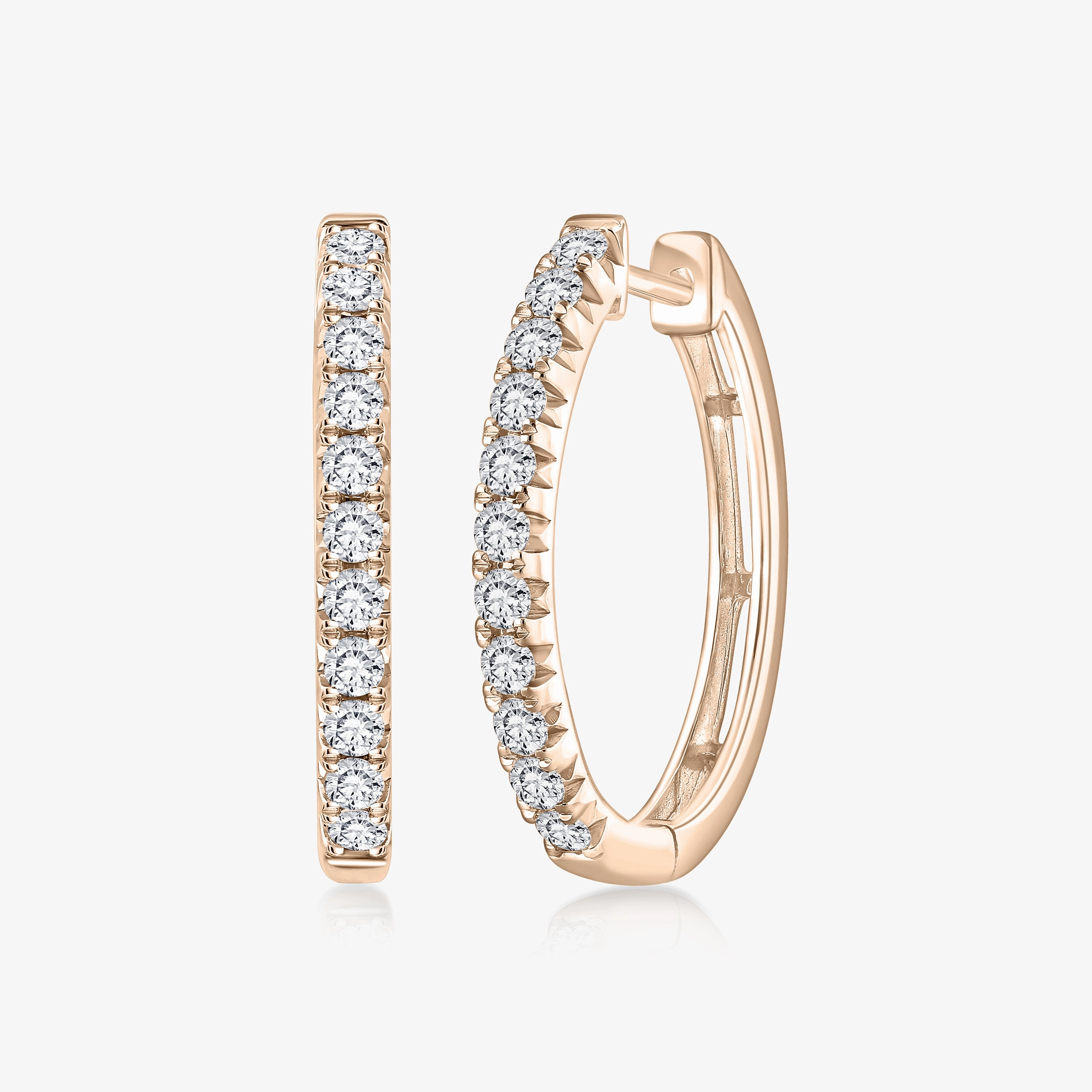 Round Lab Grown Diamond Traditional Oval-Shaped Hoop Earrings Premium item Bright Ornament