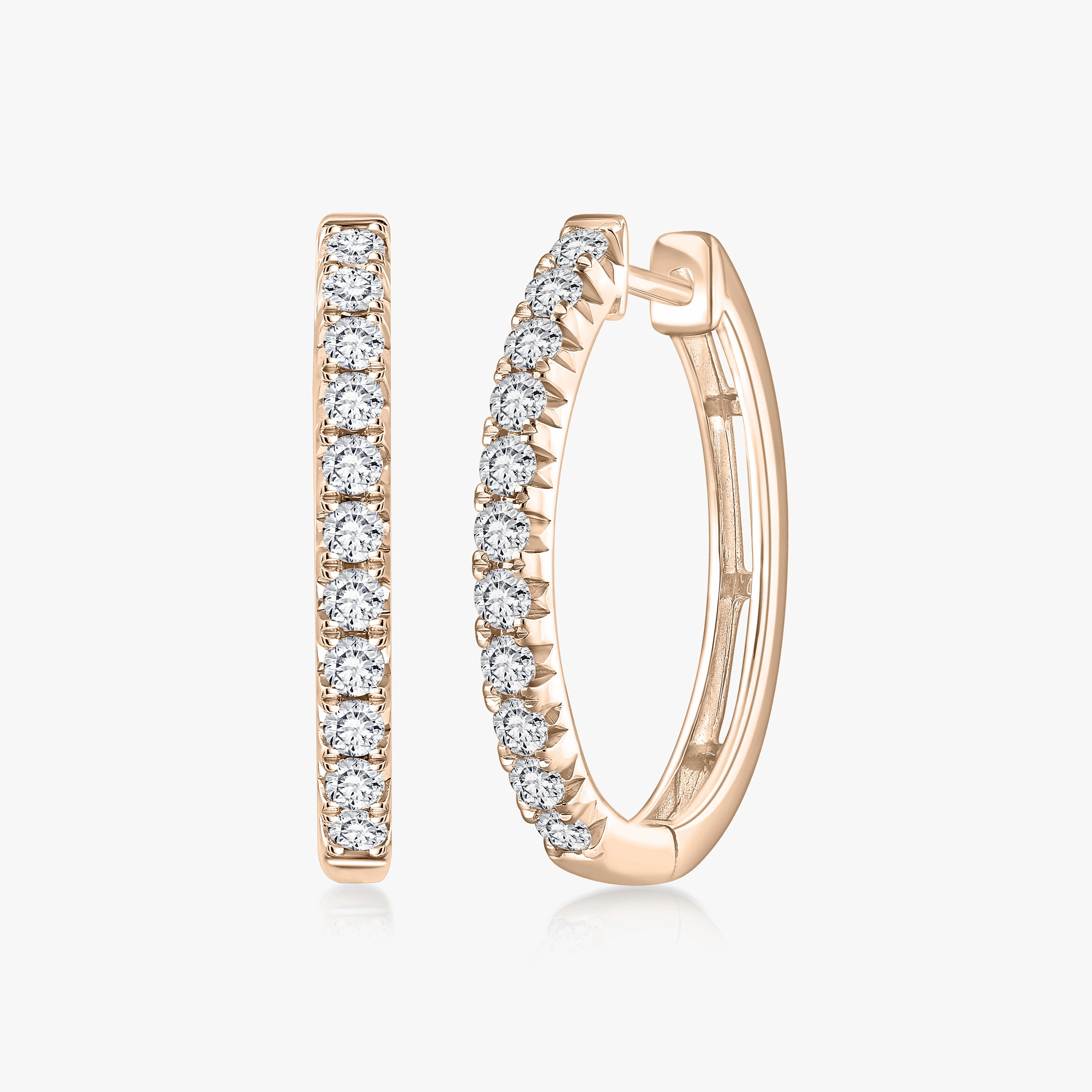 Round Lab Grown Diamond Traditional Oval-Shaped Hoop Earrings Decorative design Business Item