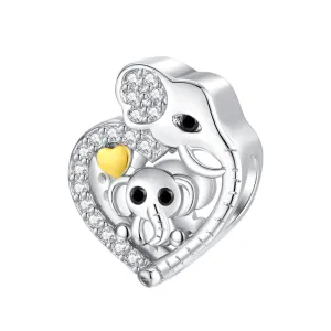 S925 Silver Elephant Charm For Bracelet