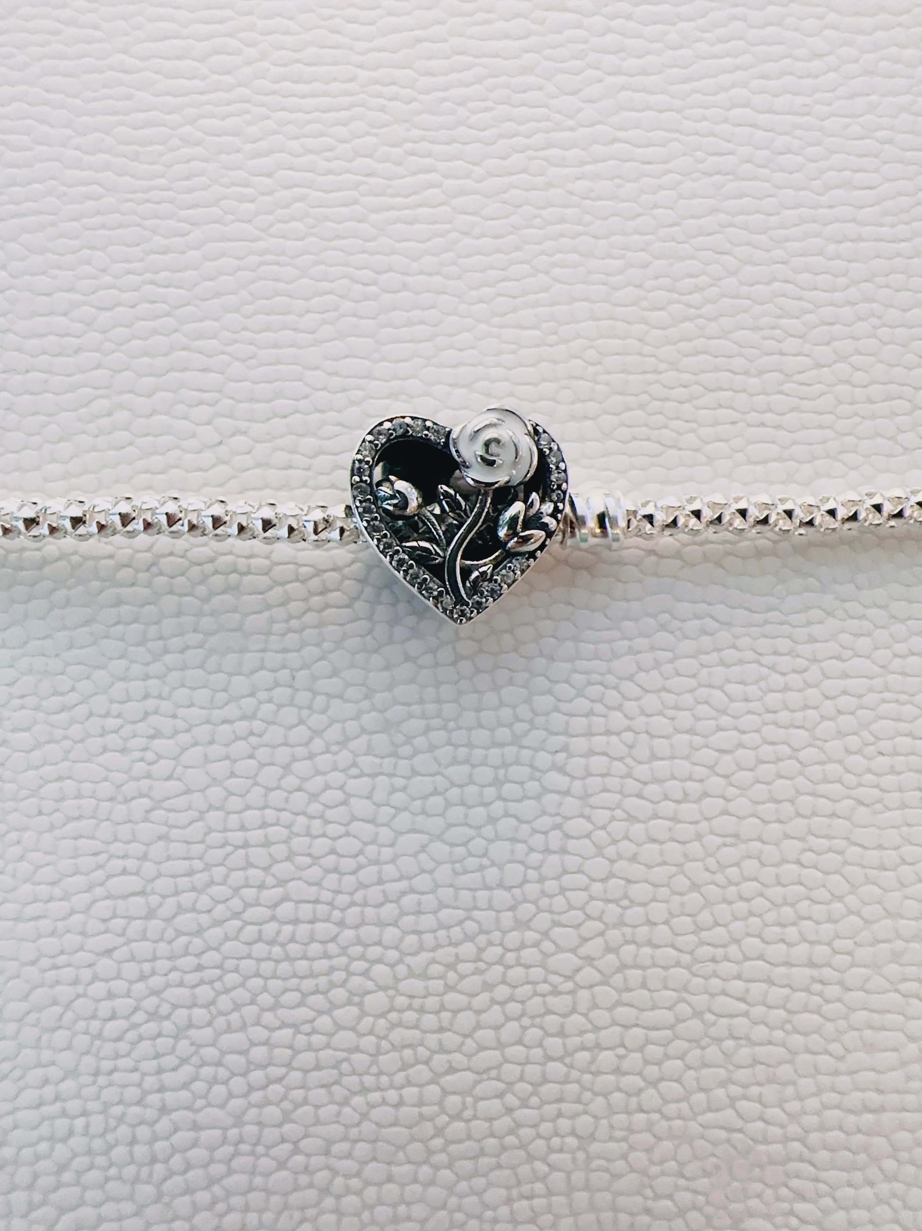 S925 Silver Flower Heart Charm For Bracelet and Necklace