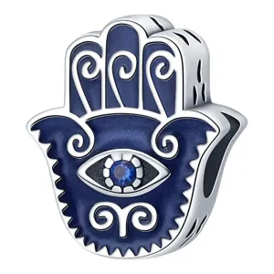 S925 Silver Palm Evil Eye Charm