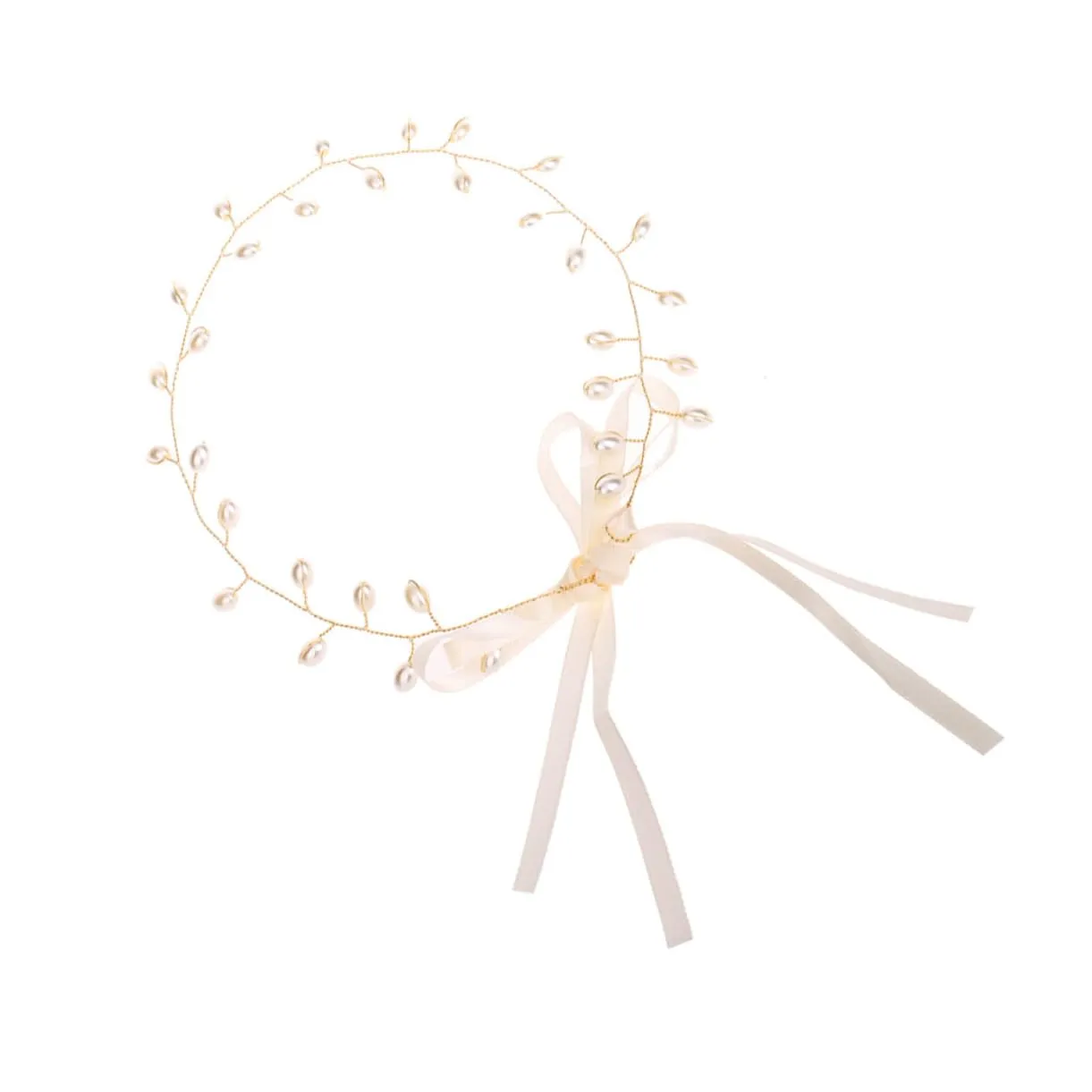 SAFIGLE Elegant Handmade Pearl Bridal Headband Unique Wedding Hair Accessory for Brides Bridesmaids Lightweight Comfortable for Prom Engagement Special Occasions