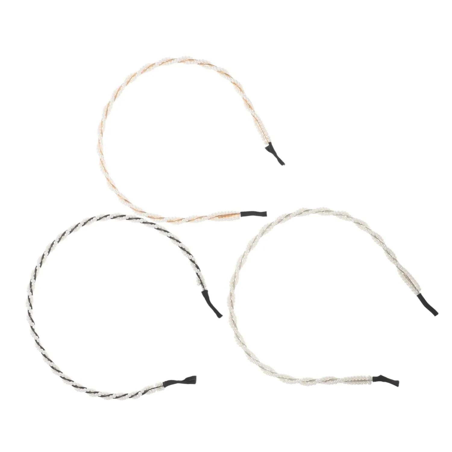 SAFIGLE Elegant Pearl Hairpins Metal Narrow Headband Set Asian Hair Clips for Women