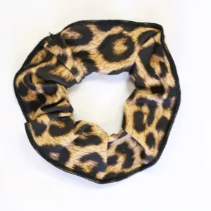 SALE - SCR - PRINTED LYCRA HAIR SCRUNCHIES - LEOPARD
