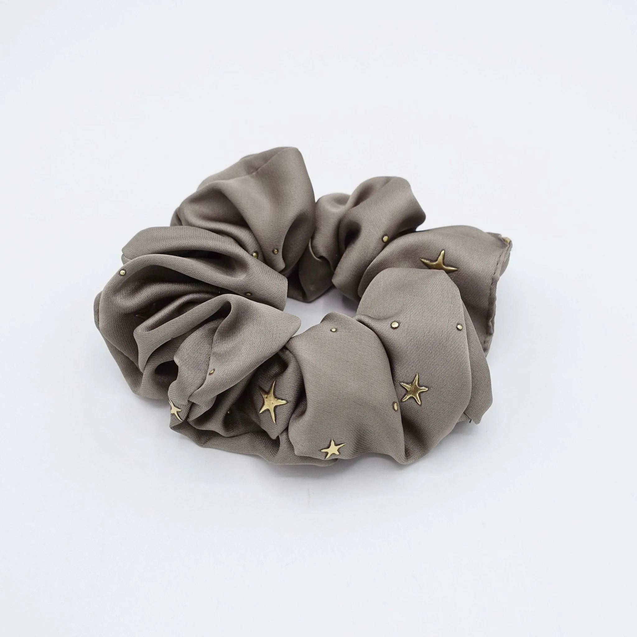 satin scrunchies golden star dot embellished hair elastic women hair accessories