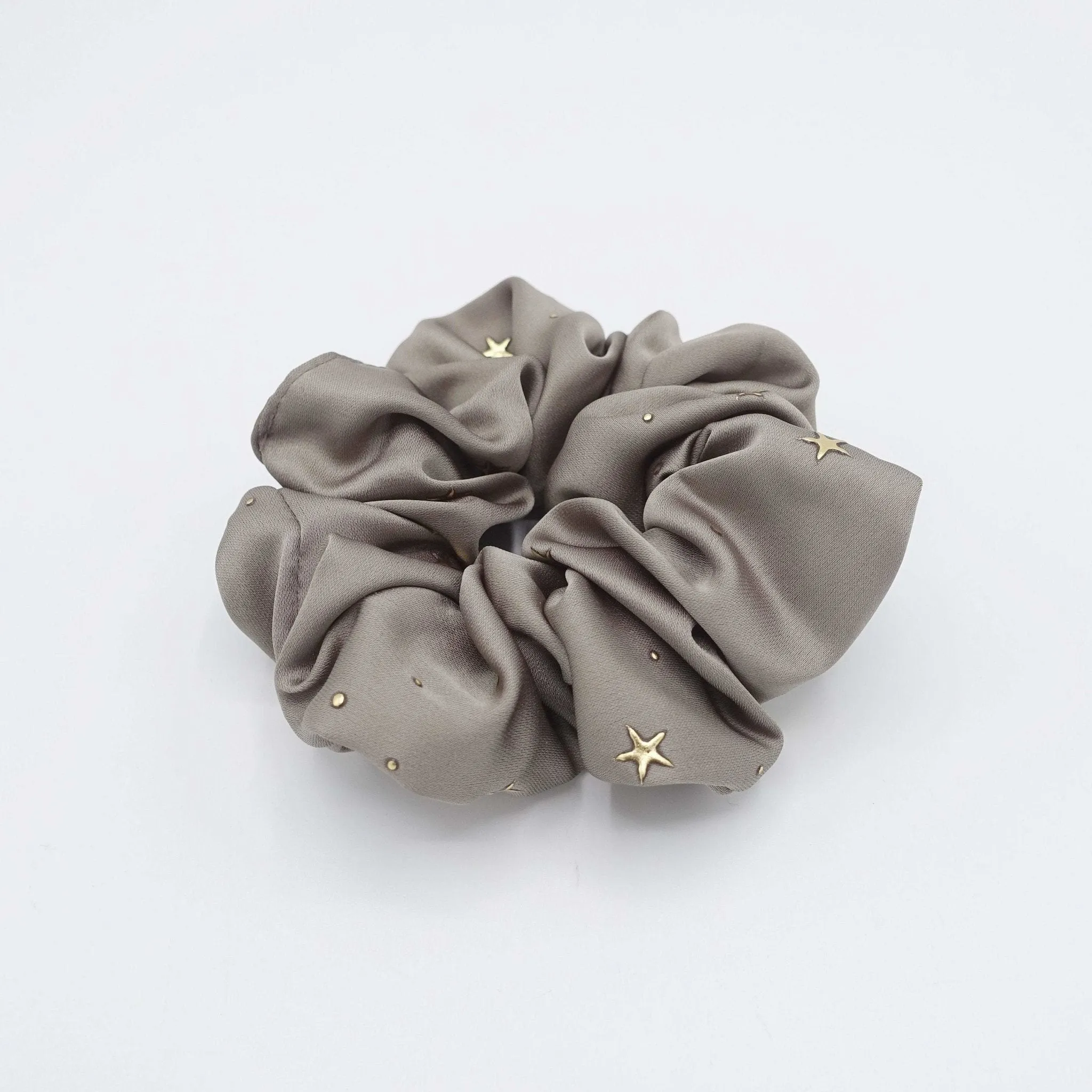 satin scrunchies golden star dot embellished hair elastic women hair accessories