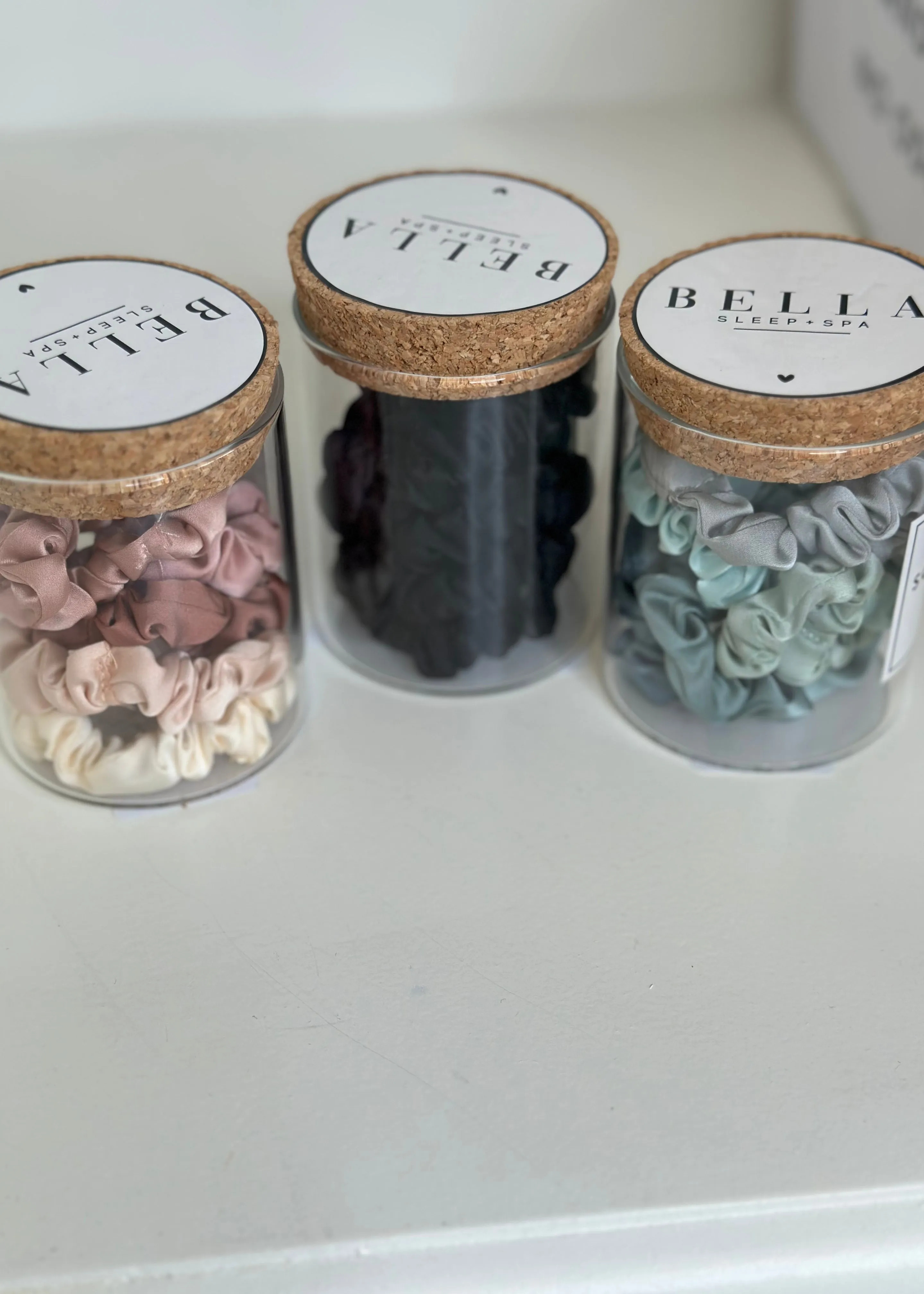 satin scrunchies jar