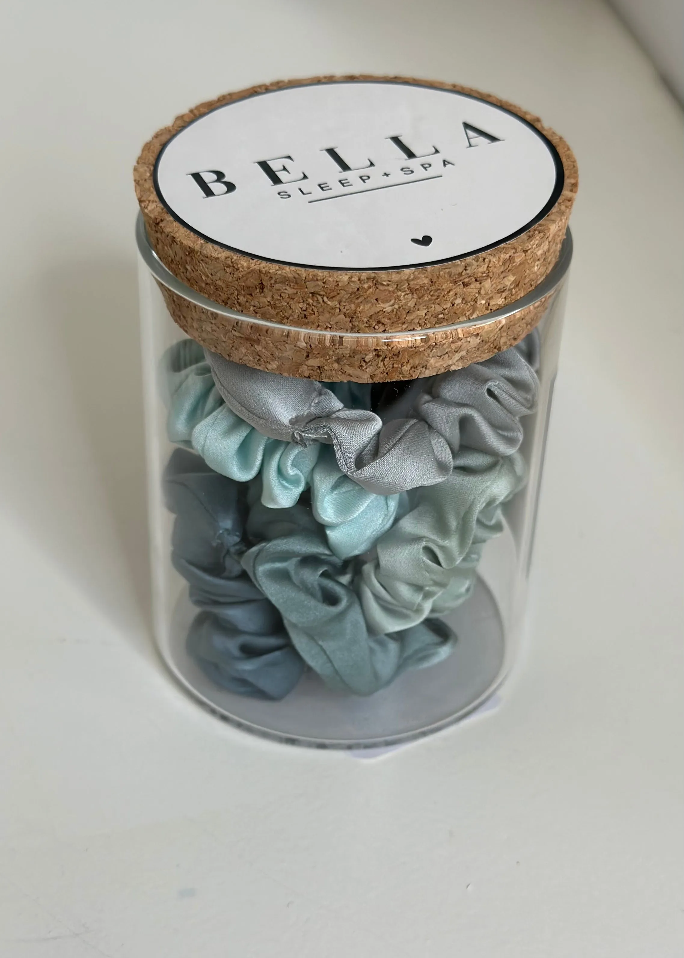 satin scrunchies jar