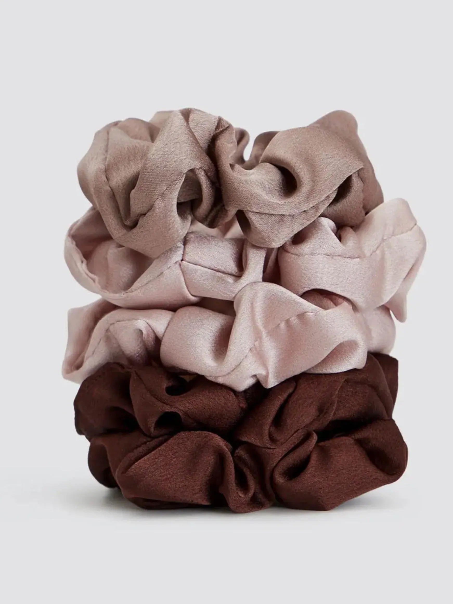 Satin Sleep 5 Pc Scrunchies, Cameo
